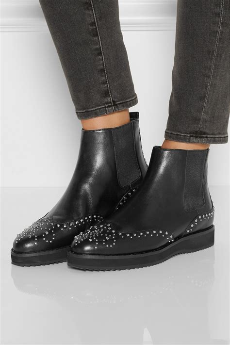 michael michael kors sofie studded leather chelsea boots|Michael Kors flat booties.